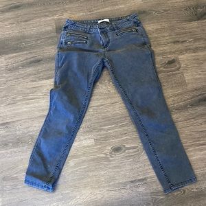 Free people black gray zipper skinny jeans
